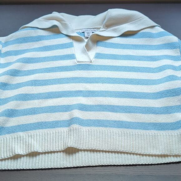 Sincerely Jules Nwot Baby  Blue Polo Stripe  Sweater Xl - Picture 8 of 10